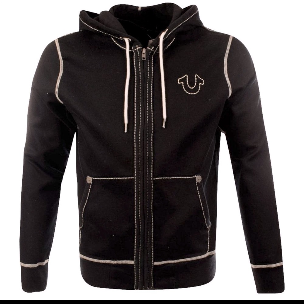 True Religion Black HorseShoe Hoodie